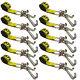 10 Pack 2 X10' Tie Down Strap Withrtj Cluster Hook Wrecker Tow Truck Auto Hauling