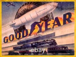 (12) Goodyear Blimp Train Plane 16 Heavy Duty USA Made Metal Advertising Sign