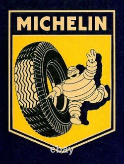 (12) Michelin Man Tire Rolling Away 16 Heavy Duty USA Metal Car Tires Adv Sign