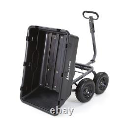 1200 Lbs Heavy Duty Poly Dump Cart 13 Pneumatic Tires Garden Wheelbarrow Tools