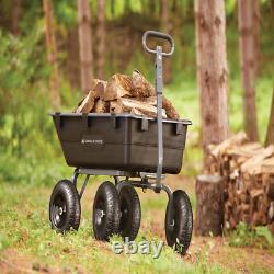 1200 Lbs Heavy Duty Poly Dump Cart 13 Pneumatic Tires Garden Wheelbarrow Tools