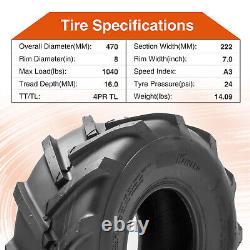 18x9.50-8 Lawn Mower Tires 18x9.5x8 4Ply Heavy Duty Tubeless Tractor Tyres Set 2