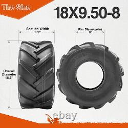 18x9.50-8 Lawn Mower Tires 18x9.5x8 4Ply Heavy Duty Tubeless Tractor Tyres Set 2