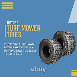 2 18X6.50-8 Turf Lawn Mower Heavy Duty 4 Ply Two New Tubeless Tires 18 650 8, En