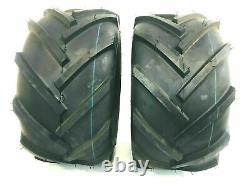 (2) 24x12.00-12 Lawn Mower Bar Lug Tires Heavy Duty R1 24x12-12 Lug Tractor