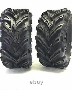 (2) 27X10-12 Mud Crusher ATV Tires 6Ply HEAVY DUTY pair of ATV TIRES 27X10.00-12