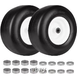 (2-Pack)13x6.50-6 Flat-Free Heavy Duty Smooth Tires withSteel Rim for 5/8 Bore