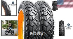 2-Pack 20 Heavy Duty Fat Bike Tires 20x4.0 & Compatible Tubes for E-Bikes