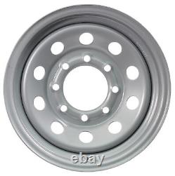 2-Pack Heavy Duty Equipment Trailer Rims Wheels 16 in. 16X6 8H Silver Modular