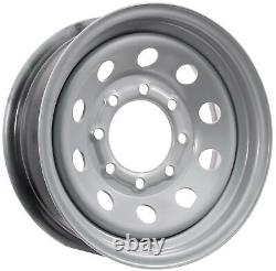 2-Pack Heavy Duty Equipment Trailer Rims Wheels 16 in. 16X6 8H Silver Modular