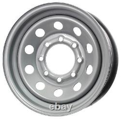 2-Pack Heavy Duty Equipment Trailer Rims Wheels 16 in. 16X6 8H Silver Modular