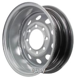 2-Pack Heavy Duty Equipment Trailer Rims Wheels 16 in. 16X6 8H Silver Modular