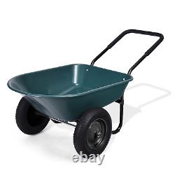 2 Tire Wheelbarrow Garden Cart Heavy-Duty Dolly Utility Cart