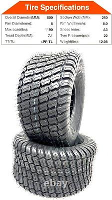 (2) Two- New 20X10.00-8 4Ply Rated Heavy Duty Turf Lawn Tires Mower Tractor 20X1