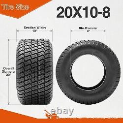 20x10-8 Lawn Mower Tires 20x10x8 4PR Heavy Duty Tubeless Replacement Tyres Set 2