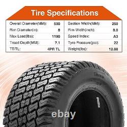 20x10-8 Lawn Mower Tires 20x10x8 4PR Heavy Duty Tubeless Replacement Tyres Set 2