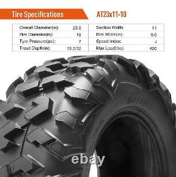 23x11-10 23x11x10 ATV UTV Tires 6PR All Terrain Heavy Duty Replacement Set of 2