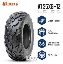 25X8-12 25X8X12 ATV Tires 6Ply Set 2 All Terrain Heavy Duty Replacement Tubeless