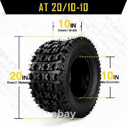 2PCS 20x10-10 ATV Tires 20x10x10 4PR Heavy Duty All Terrain For Lawn Mower Golf