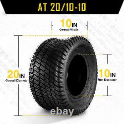 2PCS 20x10-10 Lawn Mower Tires 4Ply Heavy Duty 20x10-10 Garden Tractor Tubeless