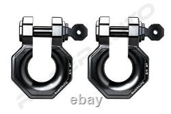 2pcs 3/4 Black Large 5.0 Ton Aluminum D-Ring Bow Anchor Shackle Heavy Duty