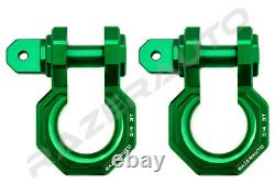 2pcs 3/4 Green 3.0 Ton Aluminum D-Ring Bow Anchor Shackle Heavy Duty Off road