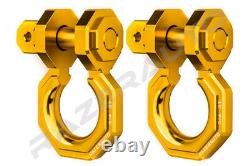 2pcs 3/4 Yellow 3.0 Ton Aluminum D-Ring Bow Anchor Shackle Heavy Duty Off road
