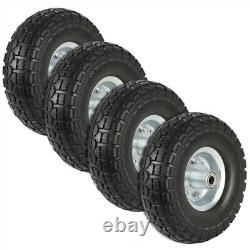 4/8/12/16Pcs 10 Solid Rubber Tyre Wheel Flat Free Tires 4.10/3.50 Truck Trolley