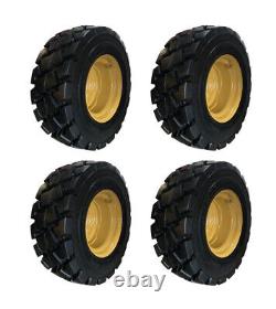 4-Heavy Duty 12-16.5 SKS-7 Skid Steer Tires/Rims for CAT 252,256,262,272 & more