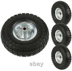 4 Pack 10 Solid Rubber Tyre Replacement Wheels Garden Wagon Trolley Cart Tires