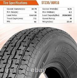 4 ST235/80R16 Trailer Tires Radial 235 80 16 Heavy Duty 10PR Tubeless 235/80/16