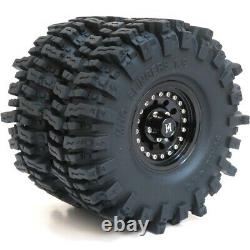 4pcs RC 1.9 Mud Slingers Crawler Tire 120mm & Alum 1.9 Heavy Duty Beadlock Wheel