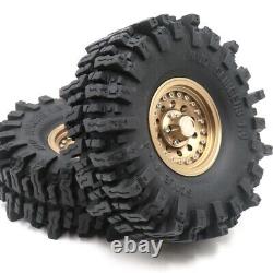 5pcs RC 1.9 Mud Slingers Crawler Tire 120mm & Alum 1.9 Heavy Duty Beadlock Wheel