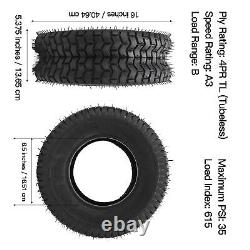 Car 2pcs 16x6.50-8 Tires Heavy Duty 4Ply Tubeless Garden Tractor Tyre