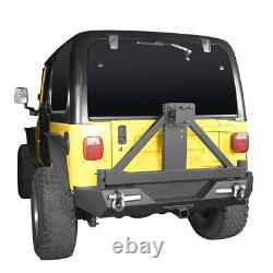 Explorer Rear Bumper with Tire Carrier & 2x LED Light Fit Jeep Wrangler TJ 97-06