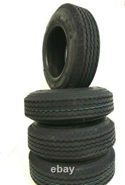 FOUR-NEW 8-14.5 TRAILER TIRE 14 PLY RATED HEAVY DUTY 8 14.5 Low Patform trailer