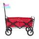 Folding Utility Wagon Garden Cart Heavy Duty Frame Red With 4 Rubber Tires New