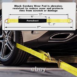 Fomobest Car Tie down Straps Heavy Duty 10,000 Lbs for Trailers 4 Pack Wheel Tow