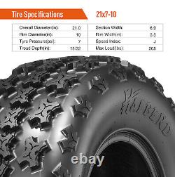 Full Set 4 ATV Tires 21x7-10 20x11-10 Heavy Duty 4Ply 21x7x10 20x11-10 Tubeless