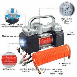 GSPSCN Portable Air Compressor Pump Dual Cylinder Heavy Duty Tire Inflator wi