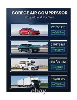 Gobege 12V Air Compressor, 6.35CFM 180LMP Heavy Duty Tires Inflator, Portable