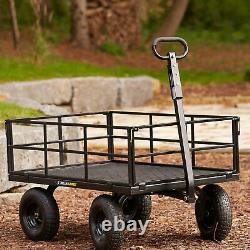 Gorilla Cart GOR1200-COM 9 Cubic Feet Heavy Duty Steel Utility Wagon Cart, Black