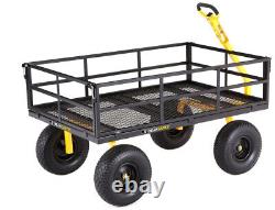 Gorilla Carts Yard Cart 1,400 lb. Heavy Duty Steel Removable Sides 15 in. Tires