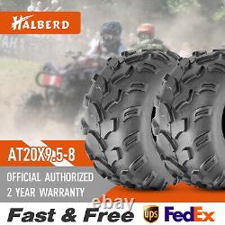 Halberd 20x9.50-8 ATV Tires 4Ply 20x9.5x8 Heavy Duty Tubeless Mud Tire Set 2 NEW