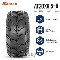 Halberd 20x9.50-8 ATV Tires 4Ply 20x9.5x8 Heavy Duty Tubeless Mud Tire Set 2 NEW