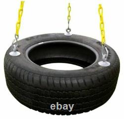 Heavy-Duty 3-Chain Rubber Tire Swing Seat with Adjustable Coated Swing Chains