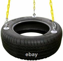 Heavy-Duty 3-Chain Rubber Tire Swing Seat with Adjustable Coated Swing Chains