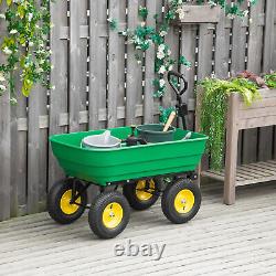 Heavy Duty 440lbs Garden Wagon Garden Dump Cart with Steel Frame Pneumatic Tires