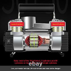 Heavy Duty Cylinder Electric Air Tire Pump 12V Inflator AutoCar Truck Compressor