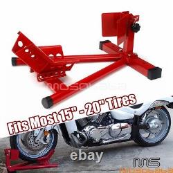 Heavy Duty Front Motorcycle Motorbike Wheel Chock Paddock Stand For 15-20'' Tire